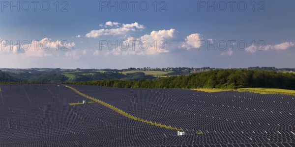 Large ground-mounted photovoltaic system, solar park in the Southern Eifel nature park Park,