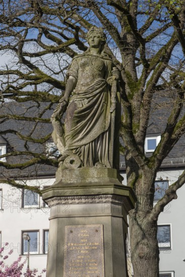 War memorial for the Wars of Unification, unveiled in 1877, Markt, Siegen, North Rhine-Westphalia,