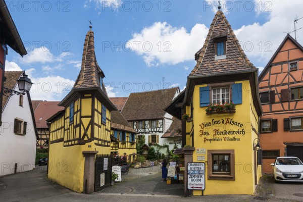 Medieval village and colourful half-timbered houses, Eguisheim, Plus beaux villages de France,