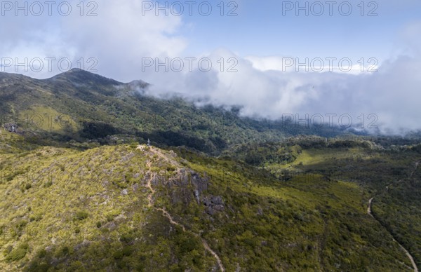 Aerial view, Cerro de la Muerte, Highlands, Tapantí National Park, Cartago Province, Paraíso, Costa