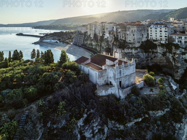 Tropea from a drone, Tyrrhenian Sea, Calabria, Italy, Europe