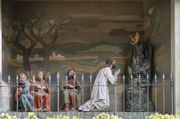 Historical depiction of Jesus on the Mount of Olives, Heilig-Kreuz-Münster, Rottweil,