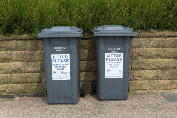East Suffolk Council litter bins, Felixstowe, Suffolk, England, UK