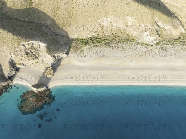 The Playa de los Muertos (beach of the dead) . Aerial view. Drone shot. Nature Reserve Cabo de