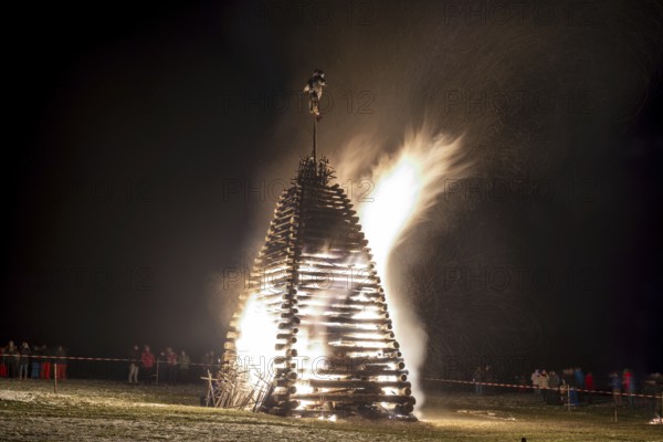 Funkenfeuer, near Reichenbach, Allgäu, Bavaria, Germany, Europe