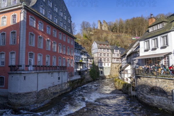 Monschau, Old Town, Eifel, Red House, River Rur, North Rhine-Westphalia, Germany, Europe