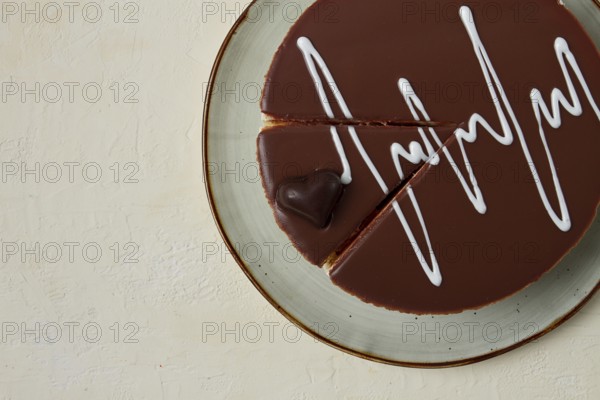 Bird's milk cake, top view, breakfast, love, chocolate heart