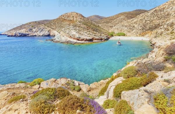 View of Livadaki bay, Folegandros Island, Cyclades Islands, Greece, Europe