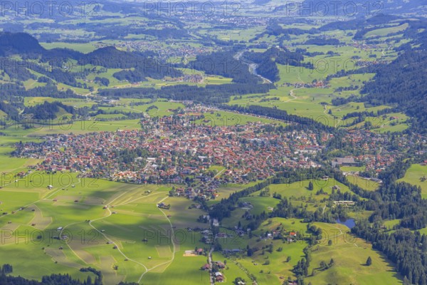 Panorama from Himmelschrofen, 1790m, on Oberstdorf, Allgäu Alps, Oberallgäu, Allgäu, Bavaria,