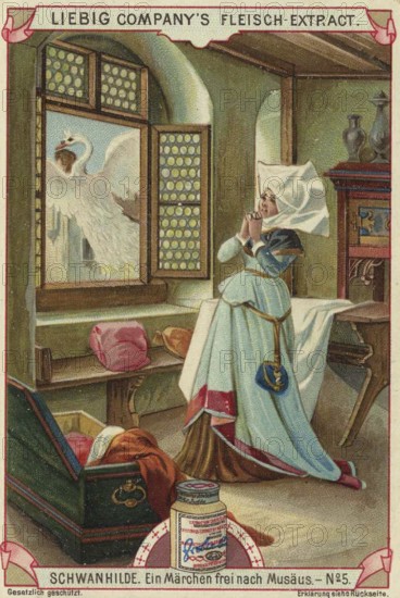 Picture series Schwanhilde, a fairy tale based on Musäus, Liebig picture, digitally restored