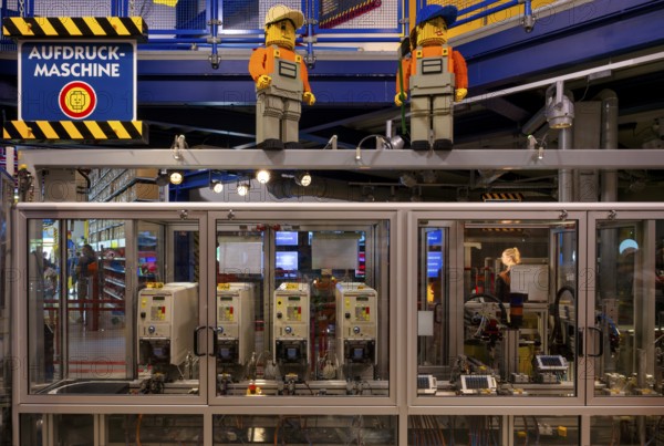 LEGO factory, printing machine, production facility, manufacturing, LEGOLAND theme park, Germany,
