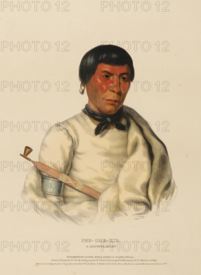 Pee-Che-Kir, A Chippewa Chief (1843), Native American, Historical Native American tribes from North