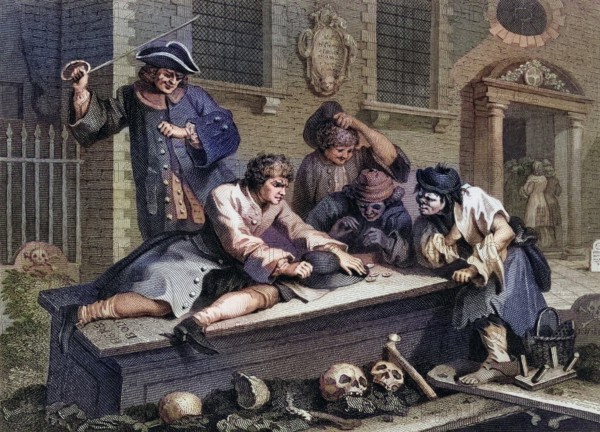 Industry and Idleness The idle prentice at play in the church yard From the original by Hogarth