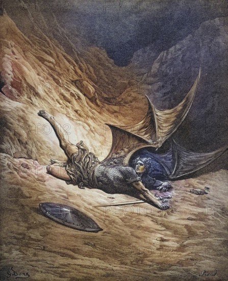 Illustration by Gustave Dore (1832-1883) for Paradise Lost, published in 1667, is an epic poem in