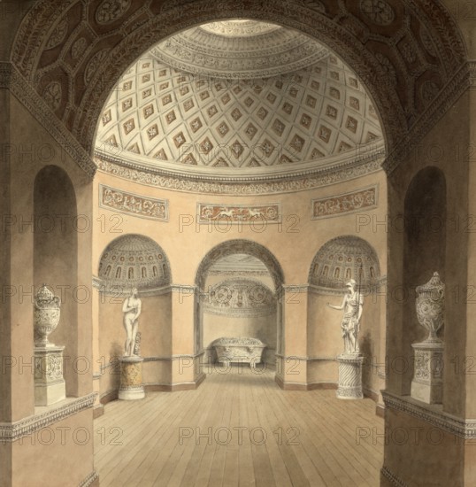 The Gallery at Newby Hall, the Seat of the Lord Grantham, a country house beside the River Ure in