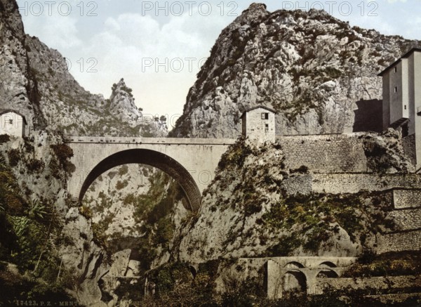 Point St. Louis, Menton on the Riviera, France, c. 1895, Historic, digitally restored reproduction