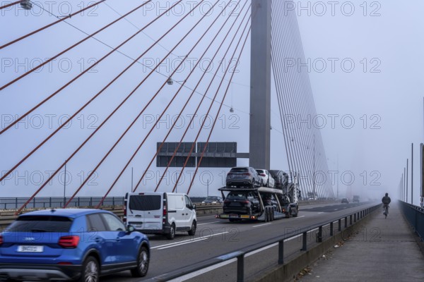 Friedrich-Ebert-Bridge over the Rhine near Bonn, also called North Bridge, motorway bridge of the