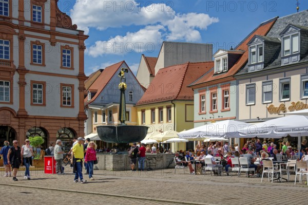 Figure of St George and the dragon, St George's Fountain, Maximilianstraße, Speyer,