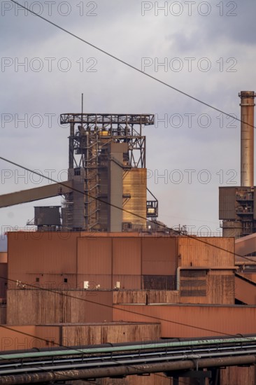 The Thyssenkrupp Steel steelworks in Duisburg-Marxloh, on the Rhine, blast furnace 2, North