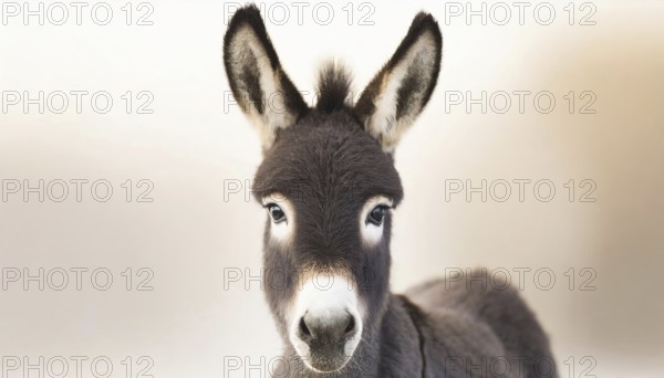 Young donkey, foal, 2 weeks old, portrait
