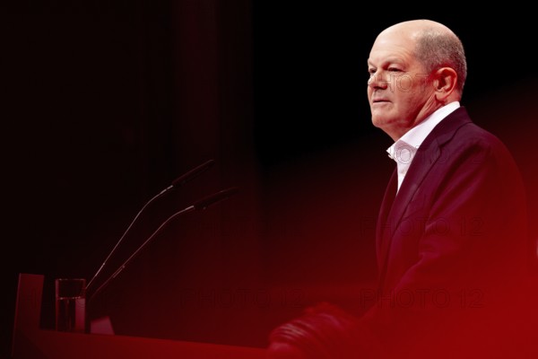 Olaf Scholz (Federal Chancellor) on stage at the special party conference of the SPD (Social