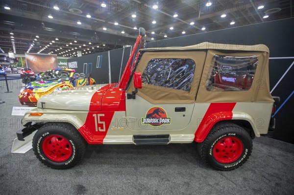 Detroit, Michigan USA - 10 January 2025 - A 1993 Jeep Wrangler used in the Jurassic Park movie. It
