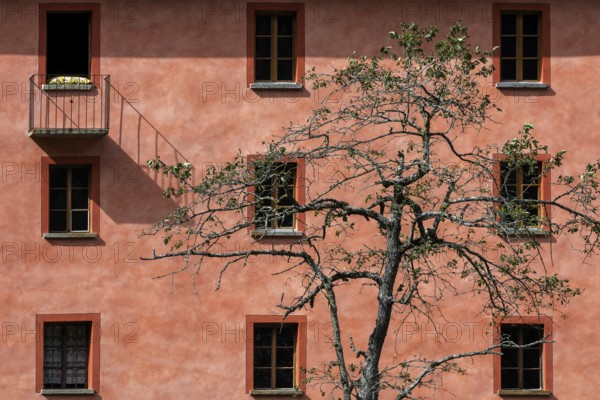 House, house facade, mountain village Fusio, Val Lavizzara, Canton Ticino, Switzerland, Europe