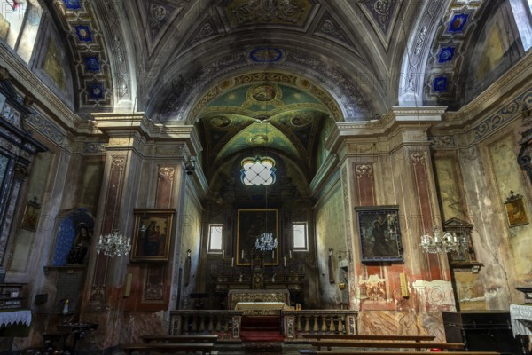 Parish church of Sant'Anna, 1747-1753, interior view, mountain village of Rasa, Centovalli, Canton