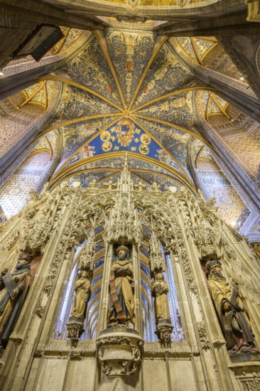 Figure of Simeon on the outside of the choir in St Cecilia's Cathedral, Albi, Département Tarn,