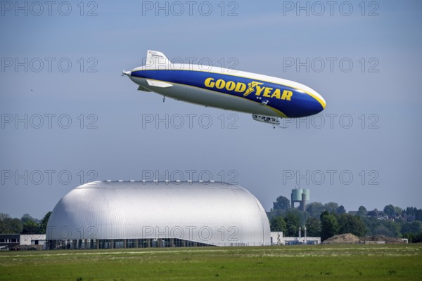 The Zeppelin NT, newly stationed at Essen/Mülheim Airport, undertakes sightseeing flights over the