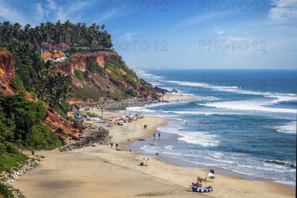 One of India finest beaches, Varkala beach, Kerala, India, Asia