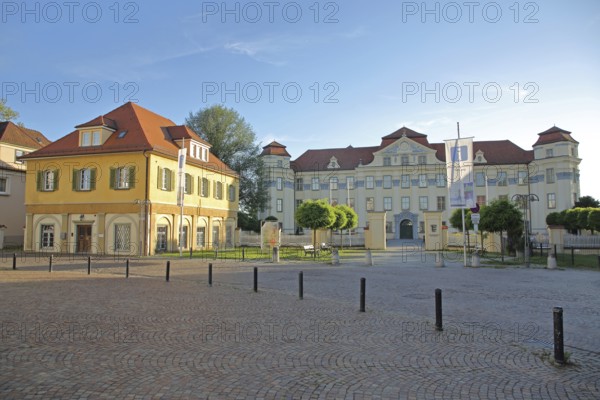 New castle built in 1712, Montfortplatz, Baroque castle, Tettnang, Lake Constance region,
