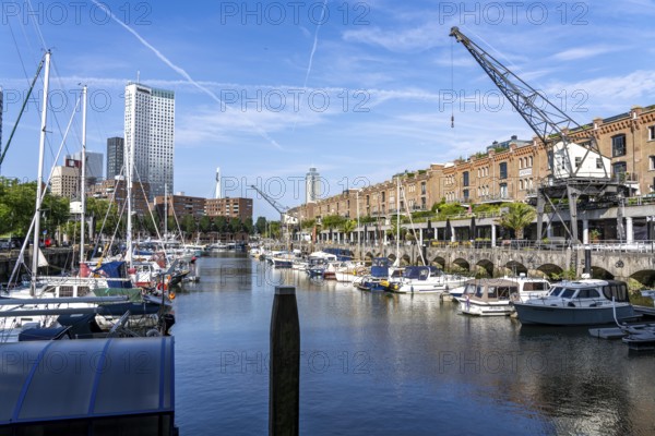 Rotterdam Marina, gastronomy, nightlife district, pleasure craft harbour, sailing boats, motor