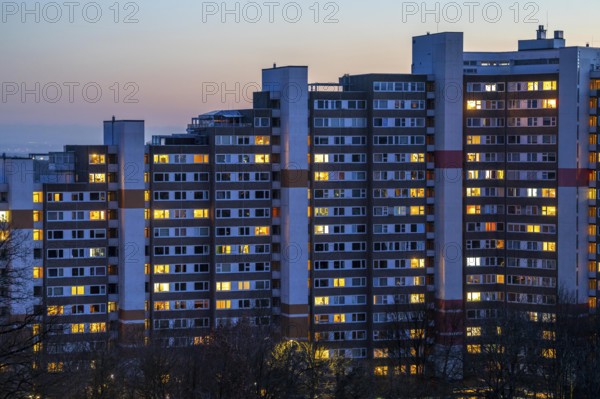 High-rise buildings in the Bensberg residential park, Bergisch-Gladbach, 18-storey housing estate