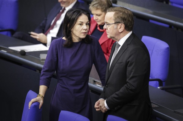 (L-R) Annalena Bärbock, Federal Minister for Foreign Affairs, and Boris Pistorius, Federal Minister