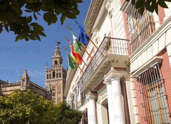 La Giralda tower of the cathedral originally built as a Moorish minaret in the twelfth century,