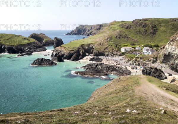 Coastal scenery, Kynance Cove, Lizard peninsula, Cornwall, England, UK