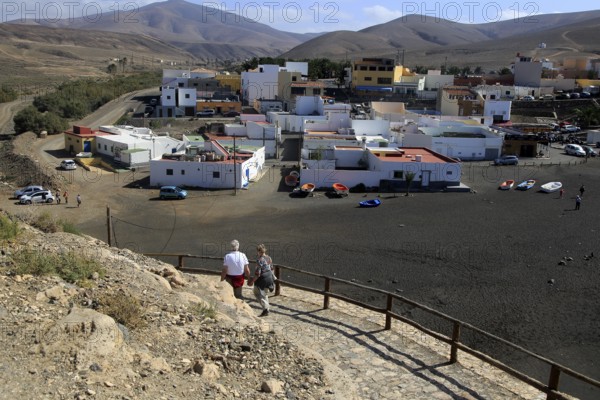 Coast path at coastal village of Ajuy, Fuerteventura, Canary Islands, Spain, Europe