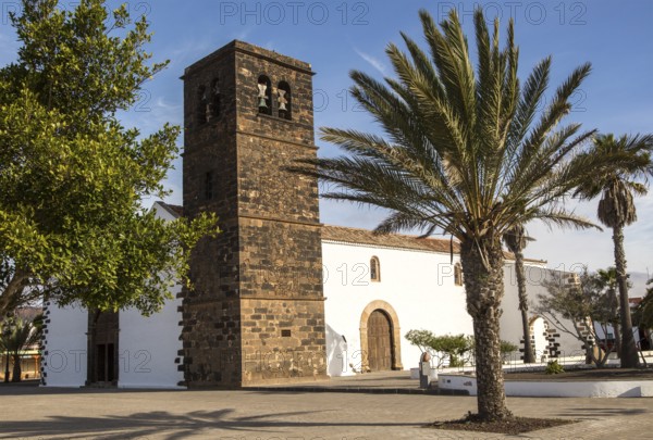 Historic church in village of Oliva, Fuerteventura, Canary Islands, Spain, Europe