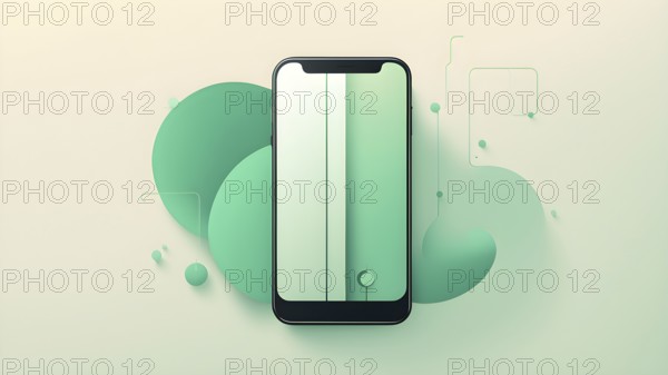 Abstract illustration wallpaper symbolizing the essence of mobile working, AI generated