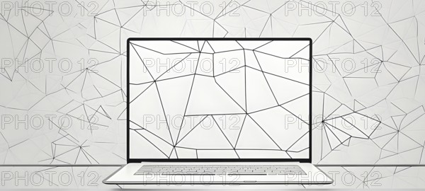 Abstract illustration wallpaper symbolizing the essence of mobile working, AI generated
