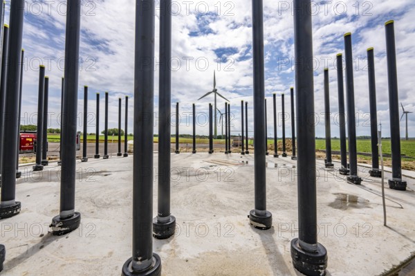 Wind turbine repowering, in the Issum-Oermten wind farm, 9 wind turbines in operation for over 20