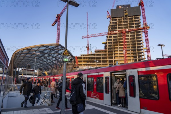 Shell of the Elbtower construction project, the architectural completion of Hafencity Hamburg, in
