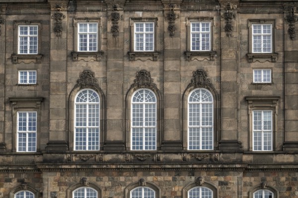 Window front, Christiansborg Palace, Danish Parliament, Folketinget, Copenhagen, Denmark, Europe