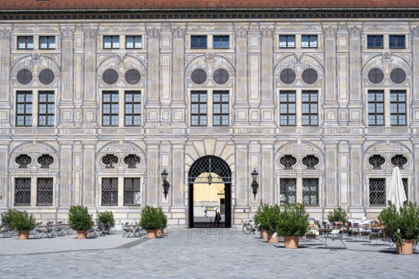 Facade and Tor tor in the Kaiserhof, inner courtyard of the Munich Residence, Munich, Upper