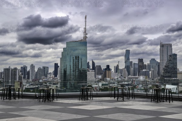 Skyline NT Building Mobile phone antenna CAT Telecom, Bangkok, Thailand, Asia