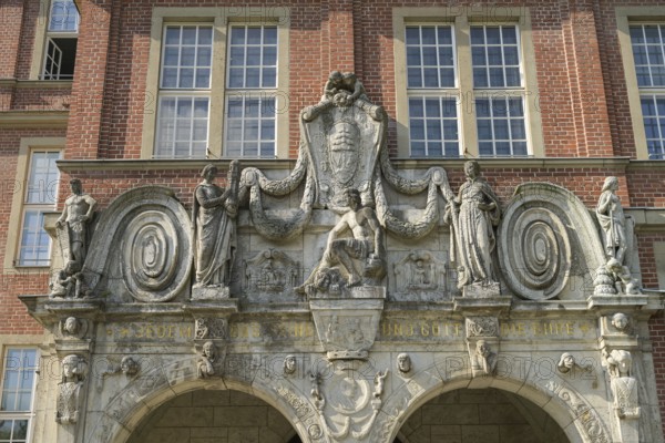 Relief at the entrance, portal, Altes Rathaus, Eichborndamm, Reinickendorf, Berlin, Germany, Europe
