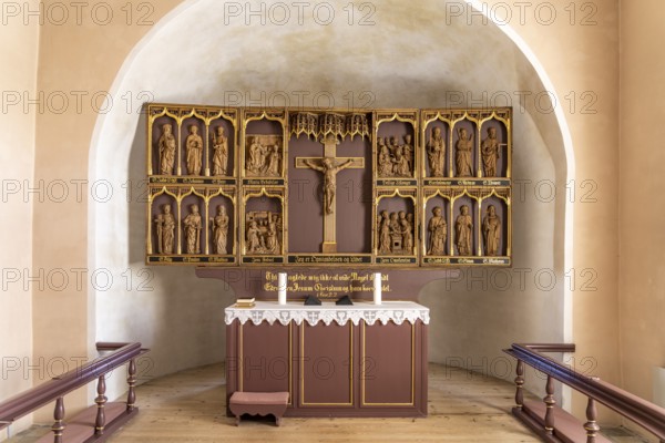Altar of Lindelse Church, Langeland Island, Denmark, Europe