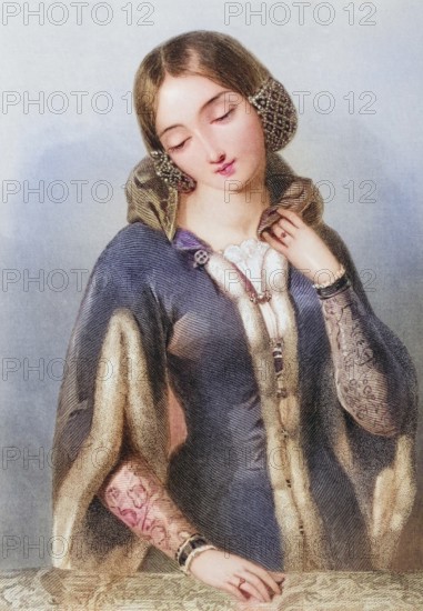 Anne of Bohemia, 1366-1394, Queen of King Richard II of England Engraved by W. J. Edwards after A.