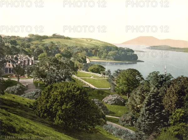 Bantry Bay, in the south-west of Ireland in County Cork, Historic, digitally restored reproduction